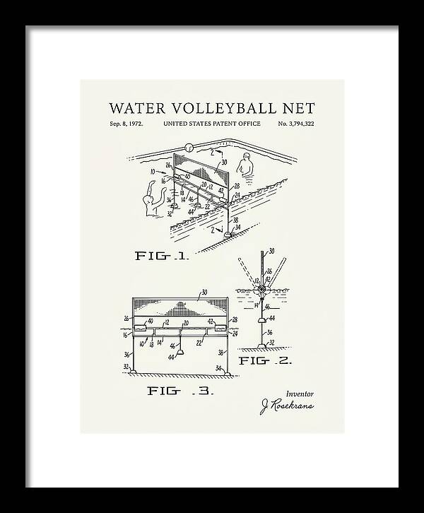 Water Volleyball Net Minimalist Patent Us3794322a