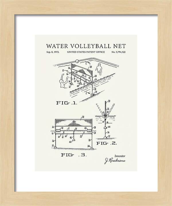 Water Volleyball Net Minimalist Patent Us3794322a