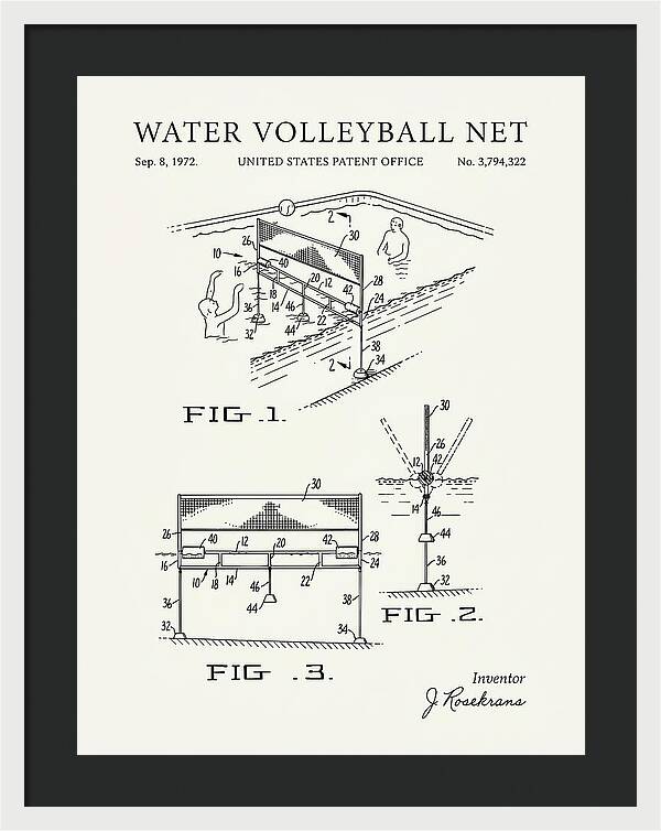 Water Volleyball Net Minimalist Patent Us3794322a
