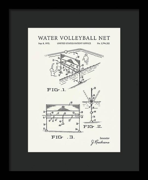 Water Volleyball Net Minimalist Patent Us3794322a