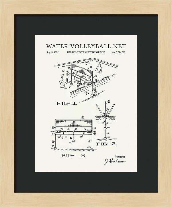 Water Volleyball Net Minimalist Patent Us3794322a