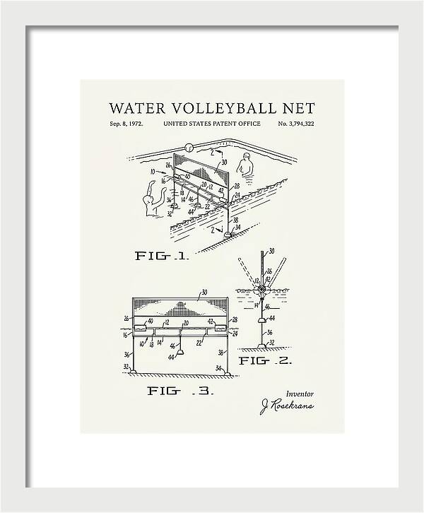 Water Volleyball Net Minimalist Patent Us3794322a