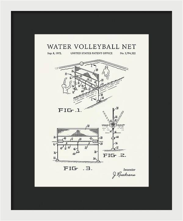 Water Volleyball Net Minimalist Patent Us3794322a