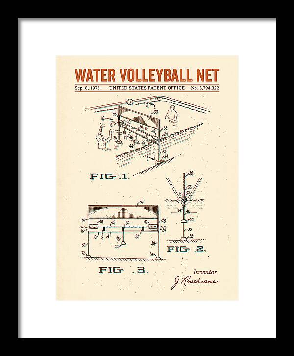 Water Volleyball Net Retro Patent Us3794322a