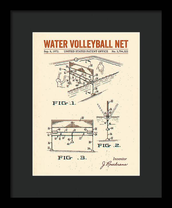 Water Volleyball Net Retro Patent Us3794322a