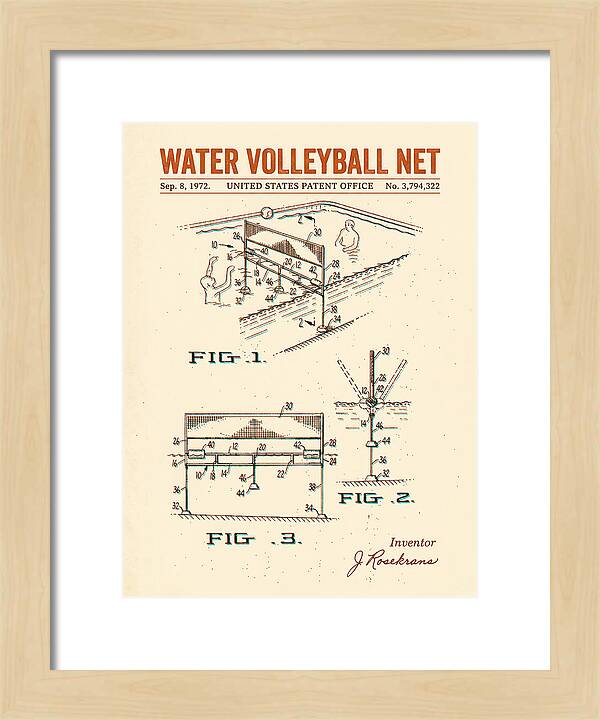 Water Volleyball Net Retro Patent Us3794322a