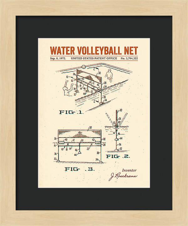 Water Volleyball Net Retro Patent Us3794322a
