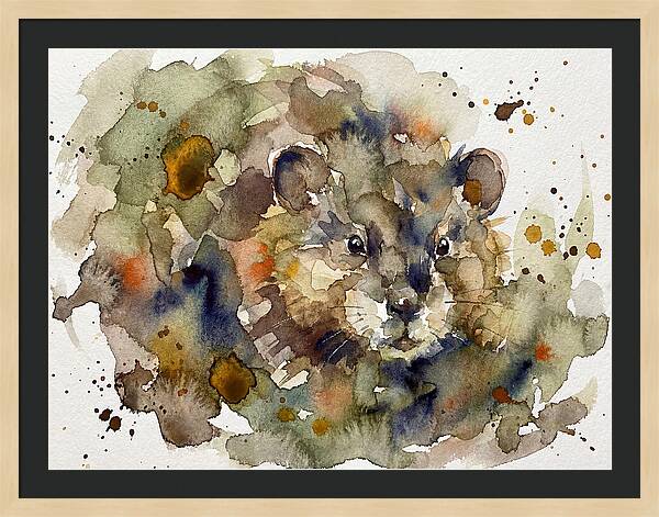 Watercolor Ondatra Portrait