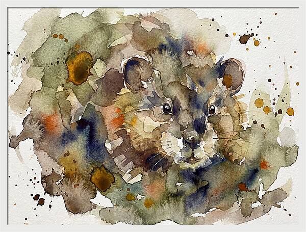 Watercolor Ondatra Portrait