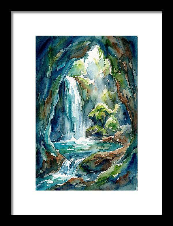 Waterfall In A Cave