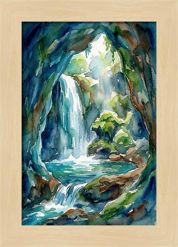 Waterfall In A Cave