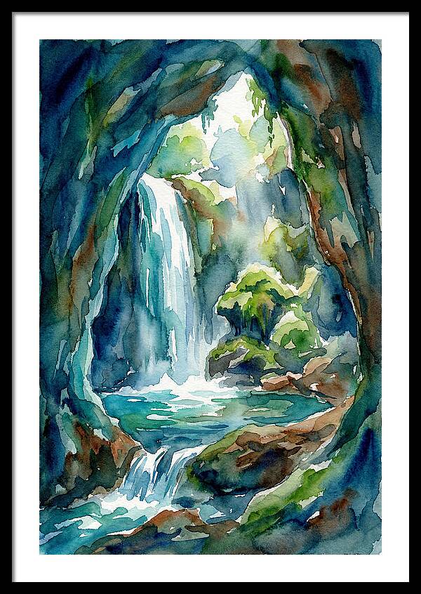 Waterfall In A Cave