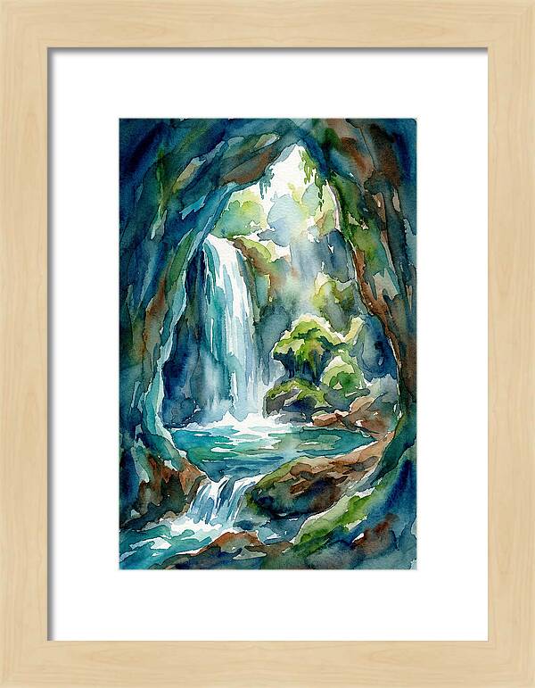 Waterfall In A Cave