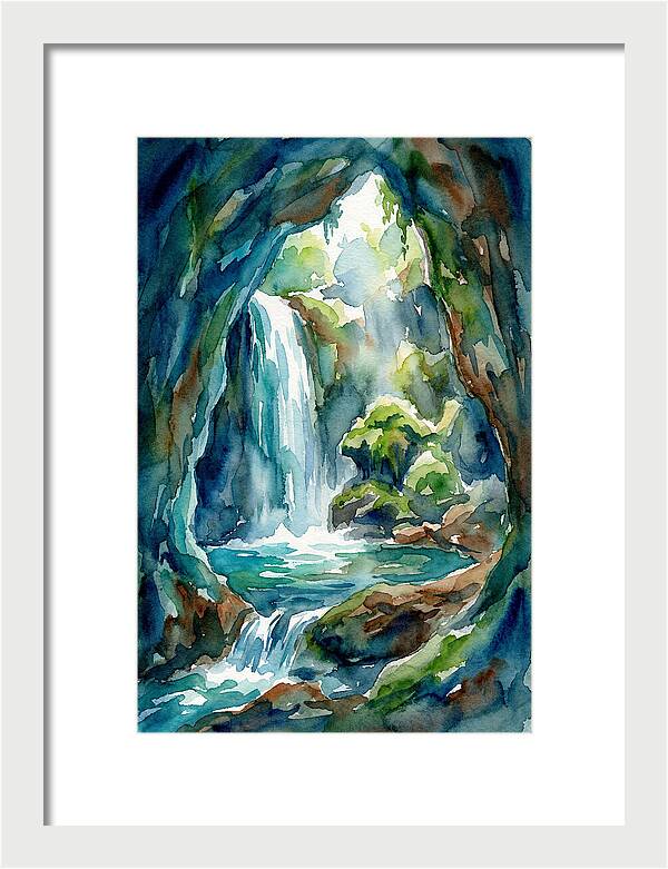 Waterfall In A Cave