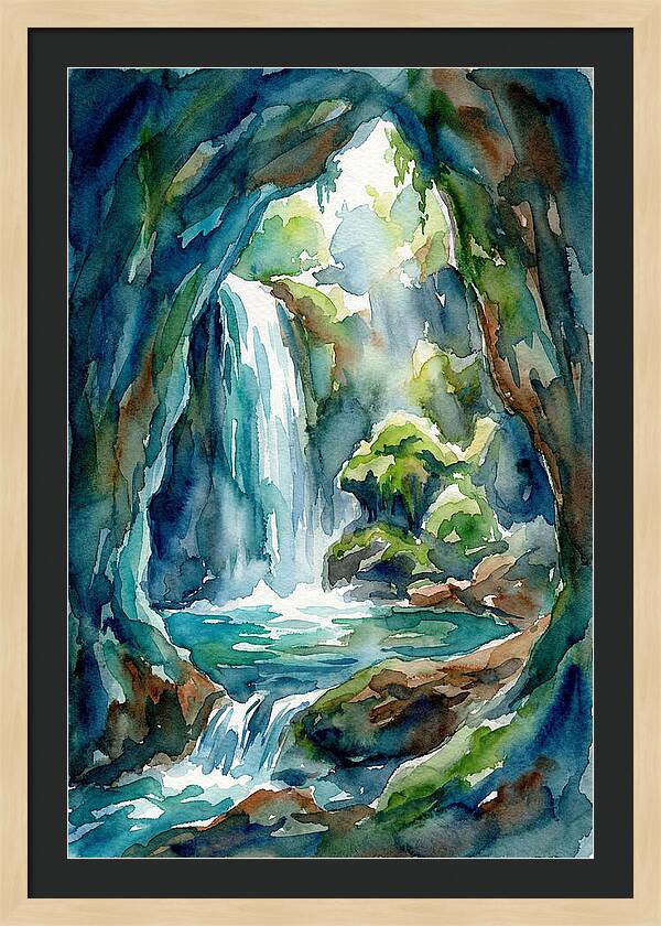 Waterfall In A Cave