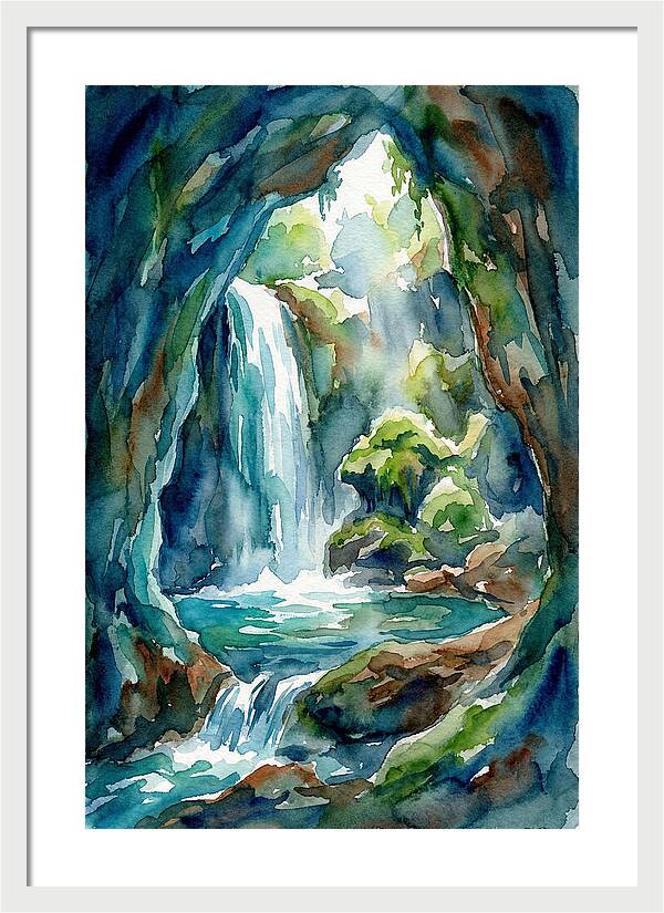Waterfall In A Cave