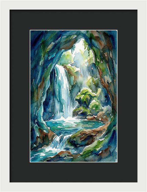 Waterfall In A Cave