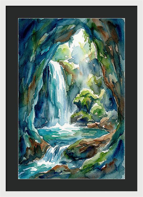 Waterfall In A Cave
