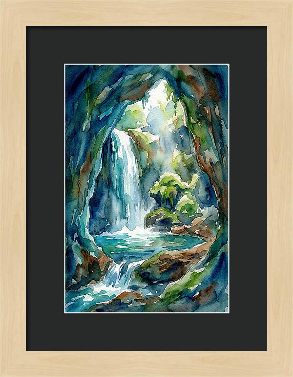 Waterfall In A Cave