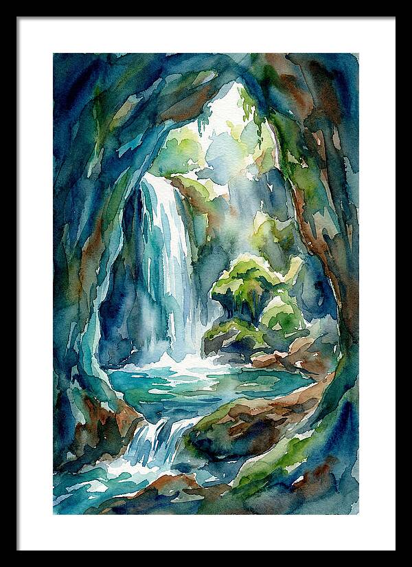 Waterfall In A Cave