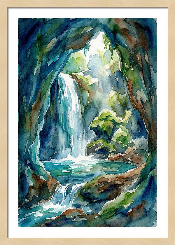 Waterfall In A Cave