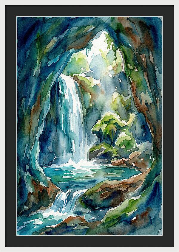 Waterfall In A Cave