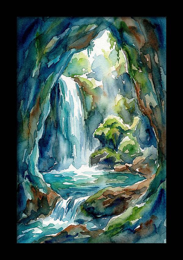 Waterfall In A Cave