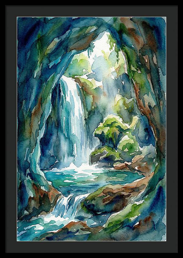 Waterfall In A Cave