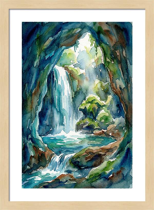 Waterfall In A Cave