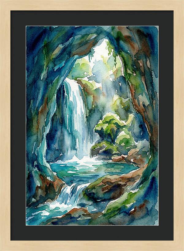 Waterfall In A Cave