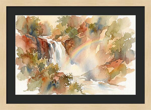 Waterfall Mist Catching Rainbow