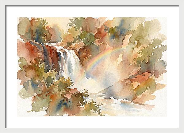 Waterfall Mist Catching Rainbow