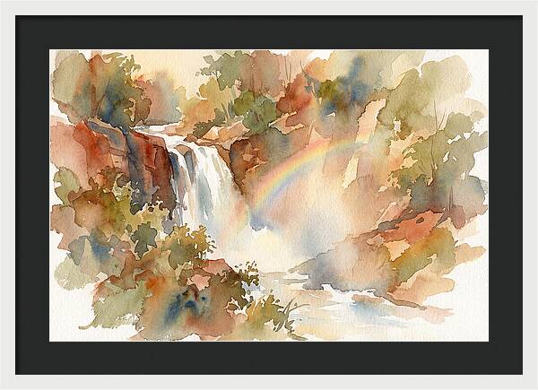 Waterfall Mist Catching Rainbow