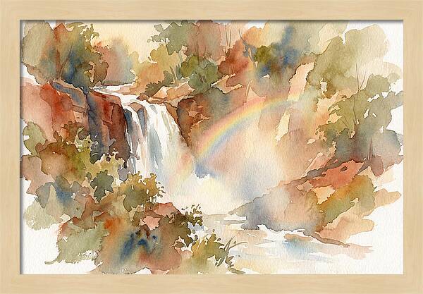 Waterfall Mist Catching Rainbow