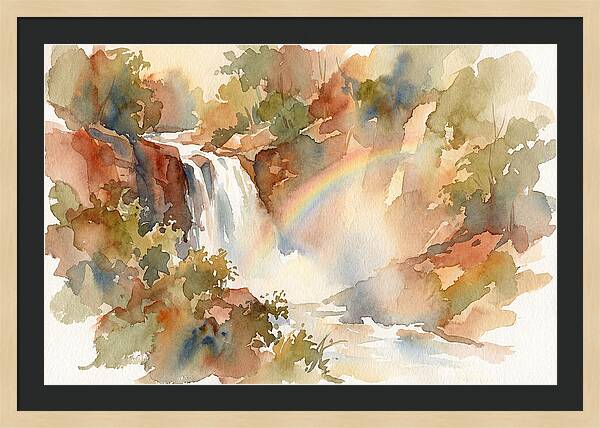 Waterfall Mist Catching Rainbow