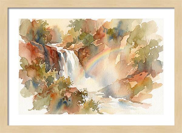 Waterfall Mist Catching Rainbow