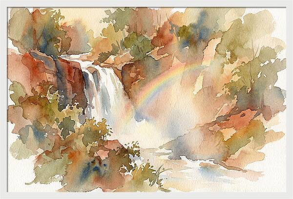 Waterfall Mist Catching Rainbow