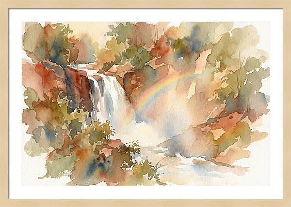 Waterfall Mist Catching Rainbow
