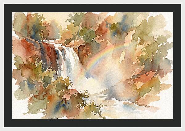 Waterfall Mist Catching Rainbow