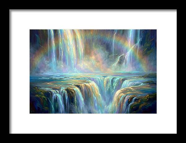 Waterfalls Under Rainbow