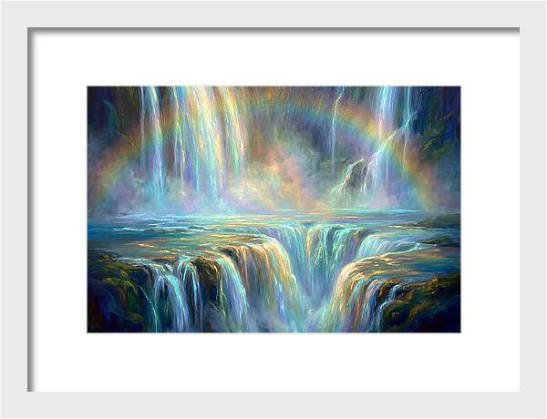 Waterfalls Under Rainbow