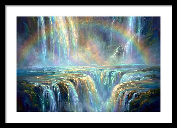 Waterfalls Under Rainbow