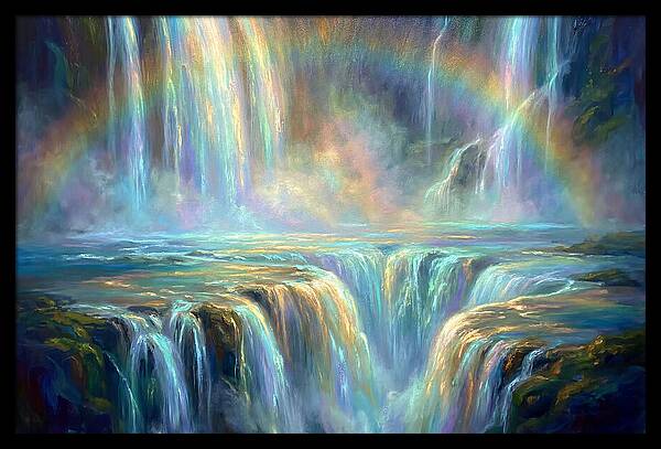 Waterfalls Under Rainbow