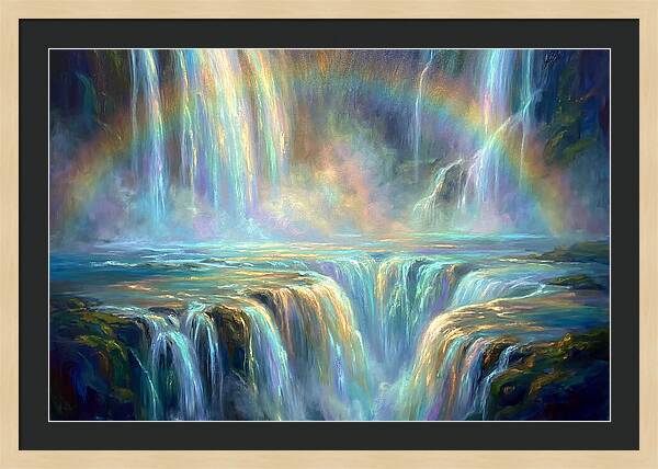 Waterfalls Under Rainbow