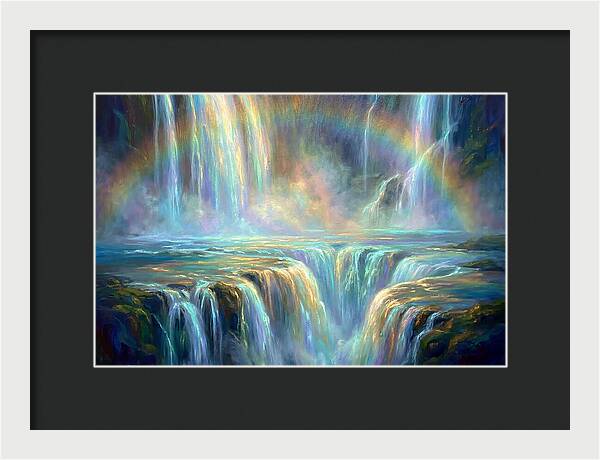 Waterfalls Under Rainbow
