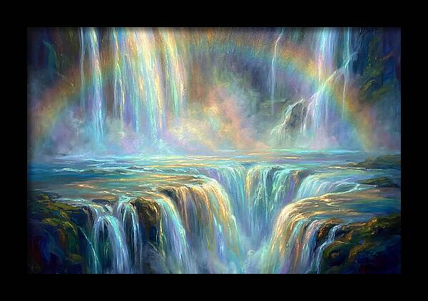 Waterfalls Under Rainbow