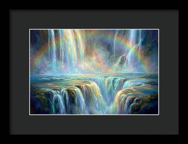 Waterfalls Under Rainbow