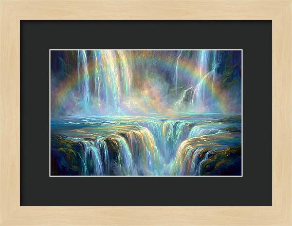 Waterfalls Under Rainbow