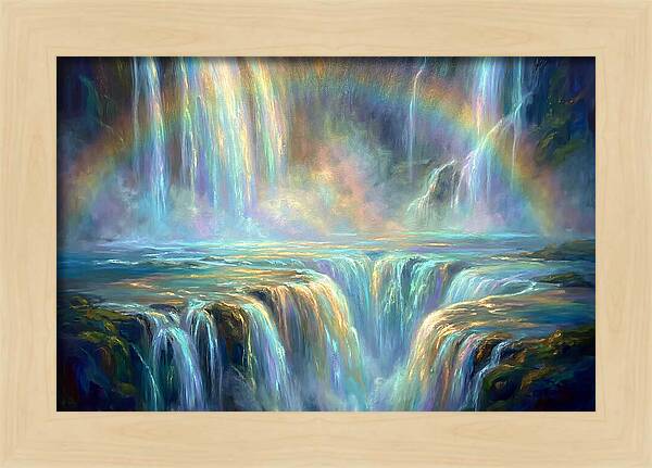 Waterfalls Under Rainbow