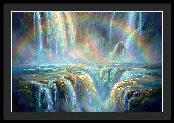 Waterfalls Under Rainbow